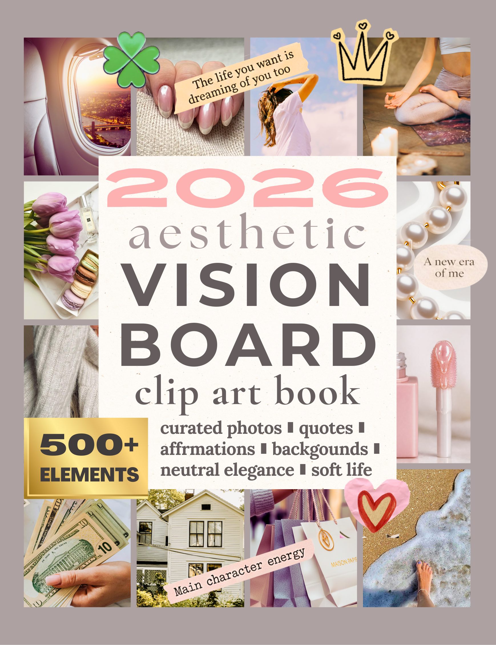 The 2026 Aesthetic Vision Board book cover by Maison Papier